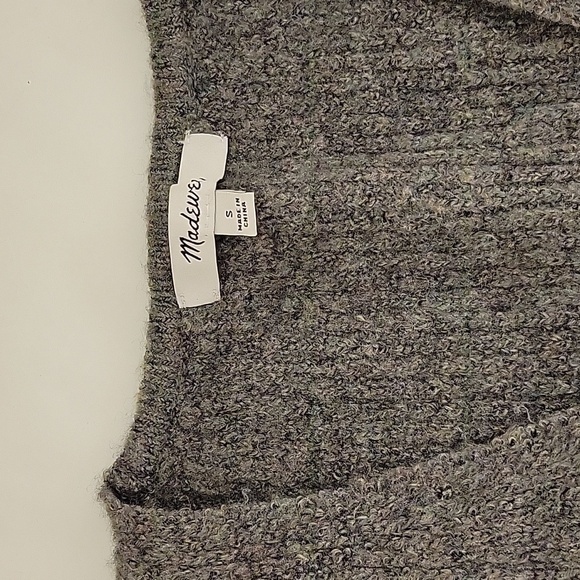 Madewell v neck long sleeve sweater, grey women's size small - Picture 2 of 5